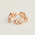 18K Chaine D'Ancre Enchainee Diamond Hermes Ring