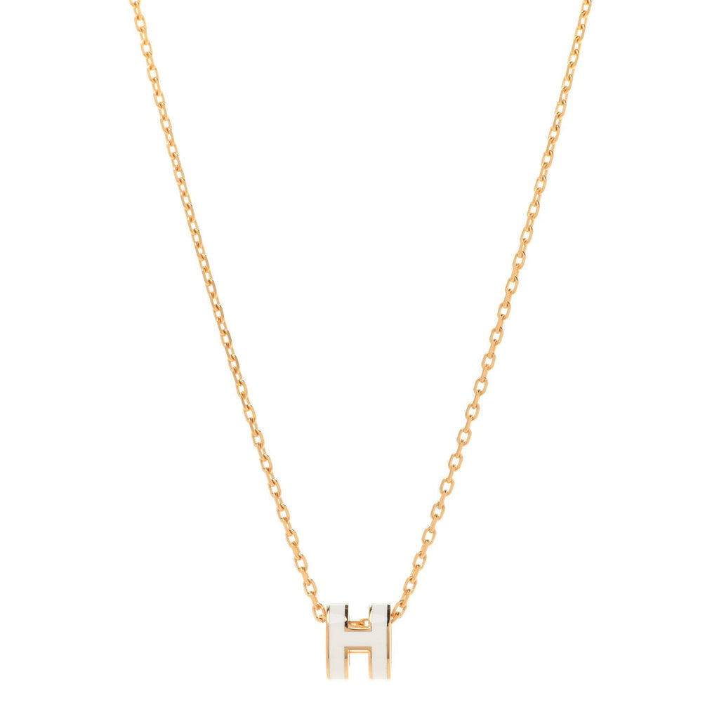 18K Mini Pop Hermes White Necklace
