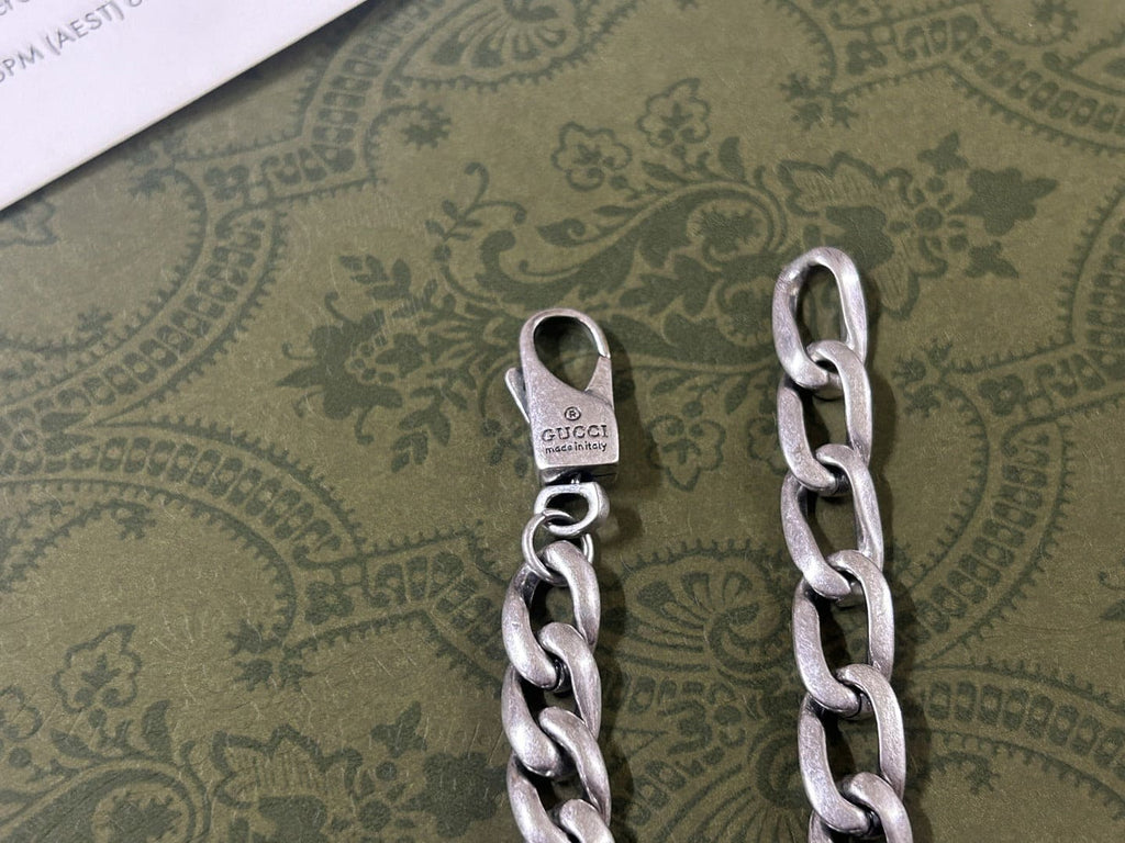 Double Gucci Enamel Chain Necklace