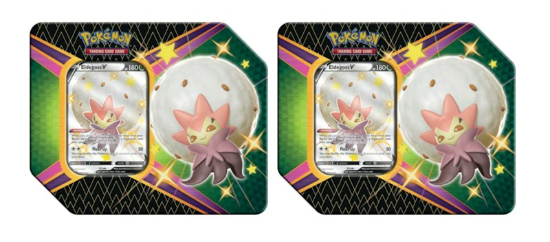 Pokémon TCG Sword & Shield Shining Fates Eldegoss V Tin 2X Lot (6 Booster Packs)