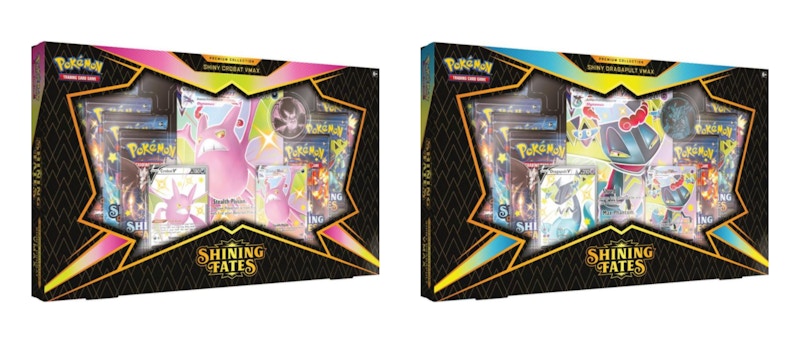 Pokémon TCG Sword & Shield Shining Fates Premium Collection 2X Lot Shiny Crobat VMAX/Shiny Dragapult VMAX