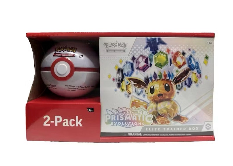 2025 Pokémon Scarlet & Violet Prismatic Evolutions Elite Trainer Box + Pokeball Sam's Club Bundle (Pokeball Color May Vary)