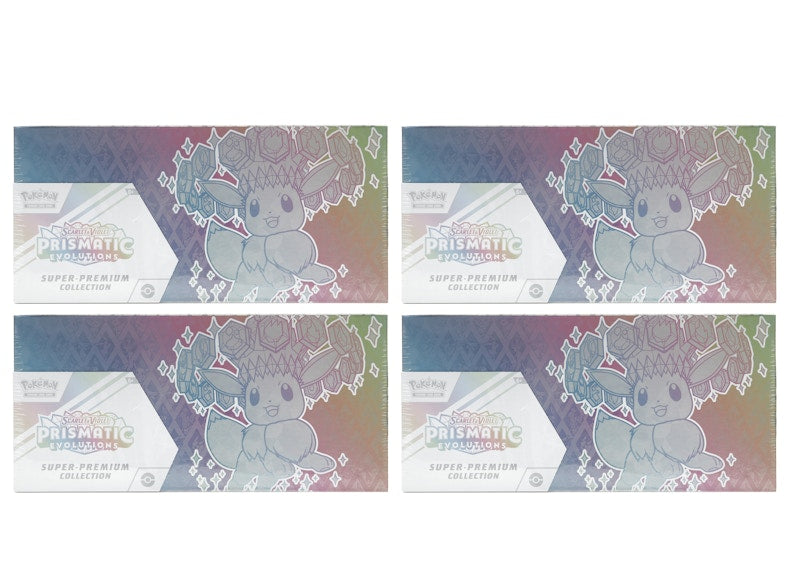 2025 Pokémon Scarlet & Violet Prismatic Evolutions Super Premium Collection 4x Lot