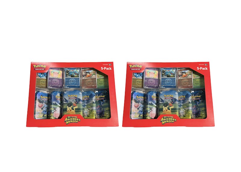 2026 Pokémon Mega Evolution Ascended Heroes Mini Tins 5-Pack Collection (Costco Exclusive) 2x Lot