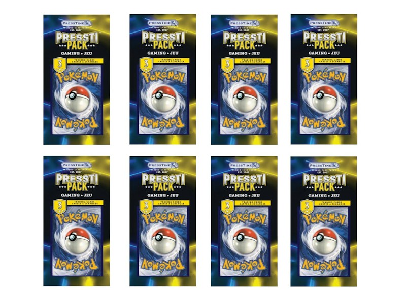 2026 Presstine Pokémon Presstipack 3-Cards Pack Mystery Bag (English) 8x Packs