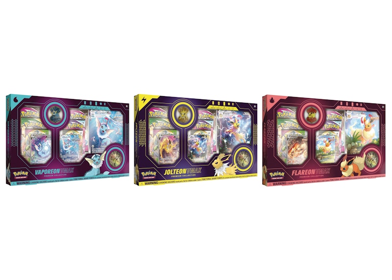 Pokémon TCG Vaporeon V/Jolteon V/Flareon V VMAX Premium Collection Box 3x Bundle (US Version)