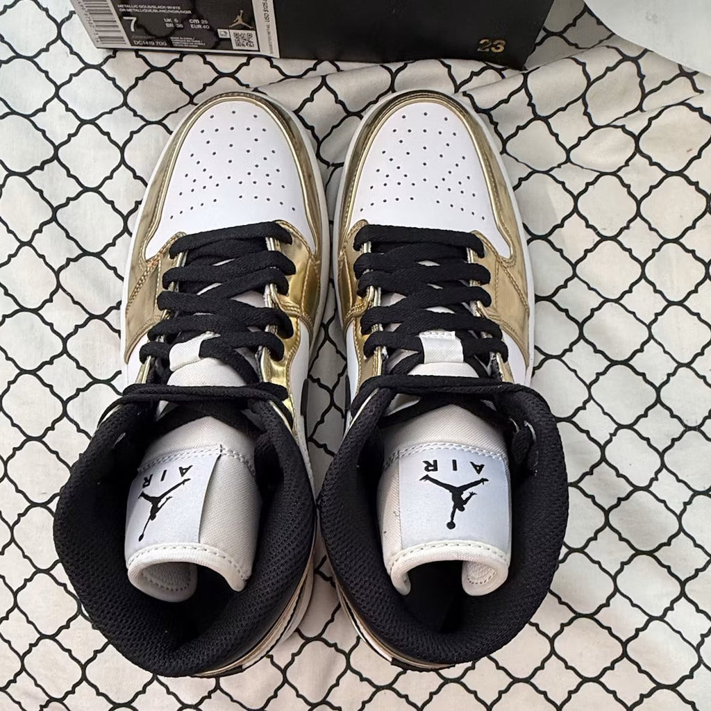 Air Jordan 1 Mid Metallic Gold Black White - US M 7 - New - Other - detail 3
