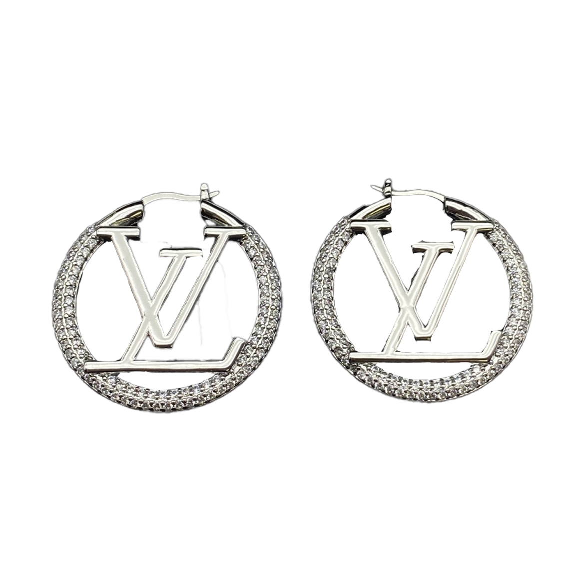 18K Louis Vuitton Louise Hoop Diamond Earrings