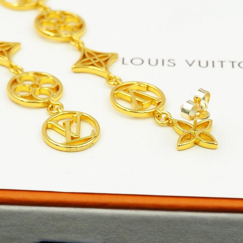 18K Louis Vuitton Lace Long Earrings
