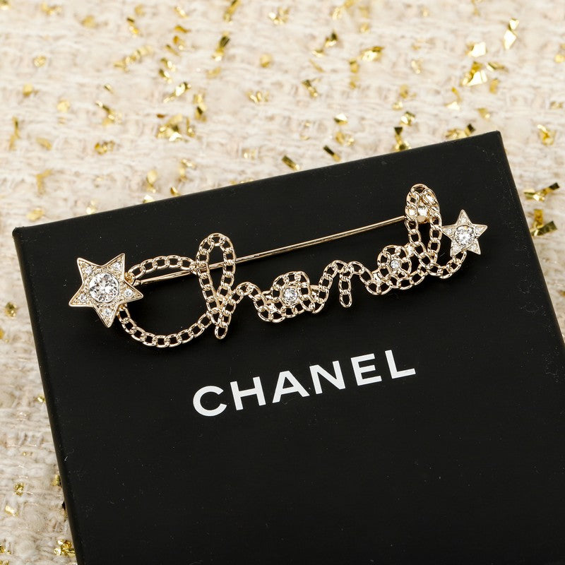 18K  Chanel Leather Gold Brooch
