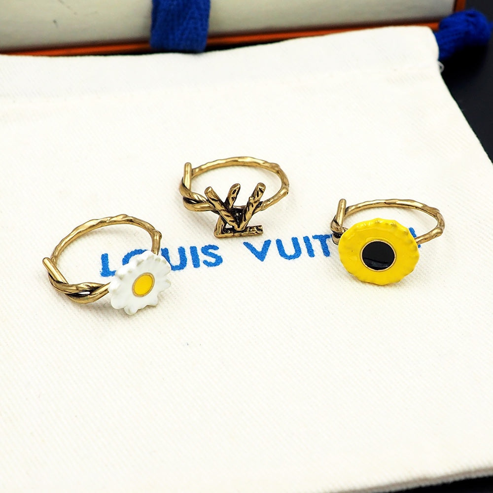 18K Louis Vuitton Gardening Set of Three Rings