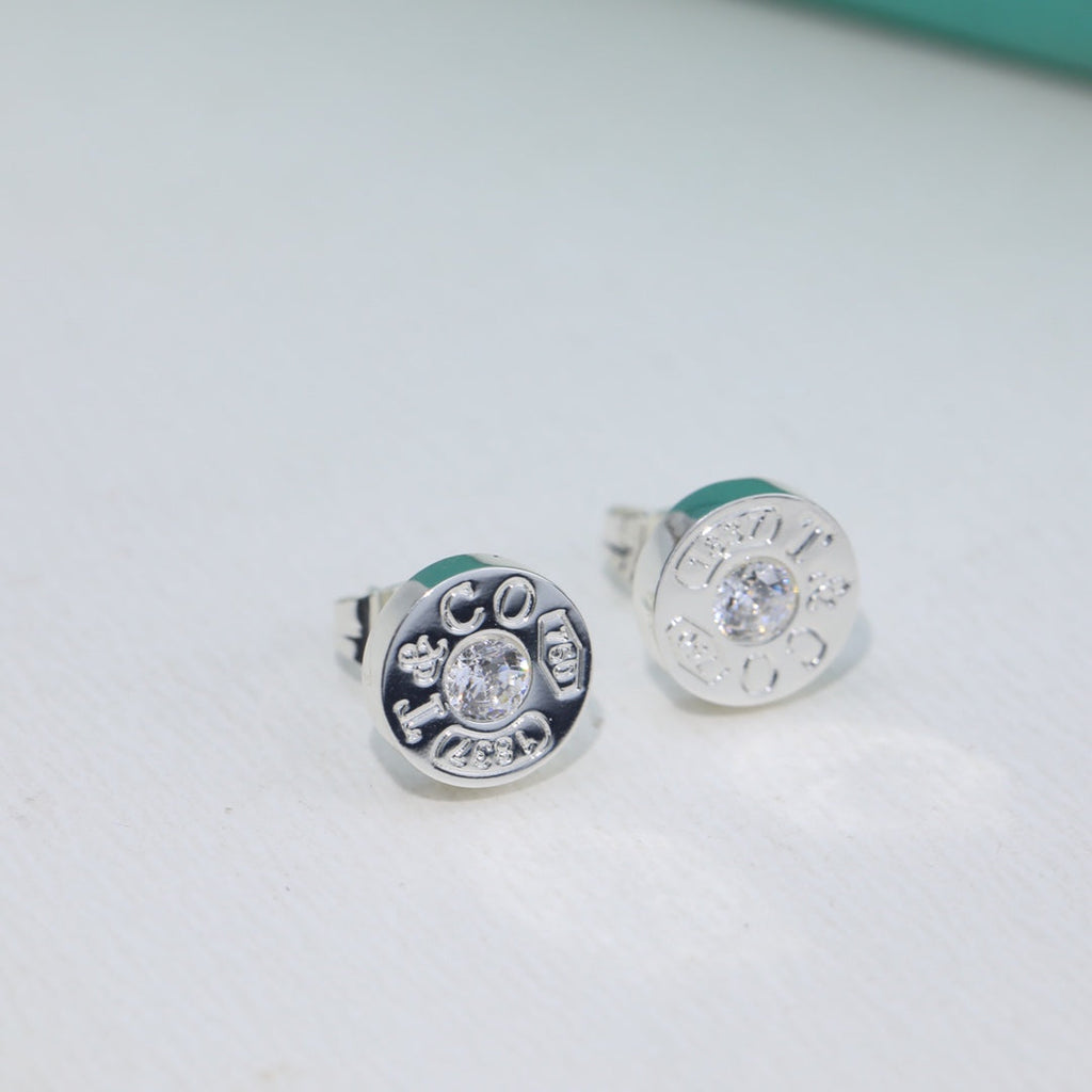 18K Tiffany 1837 Diamond Earrings