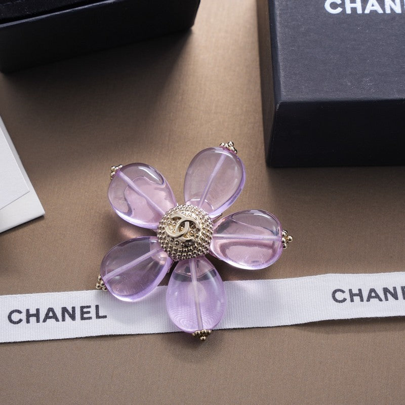 18K  Chanel Pink & Purple Brooch