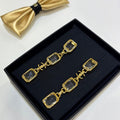18K  Chanel 26P Crystal Gold Earrings