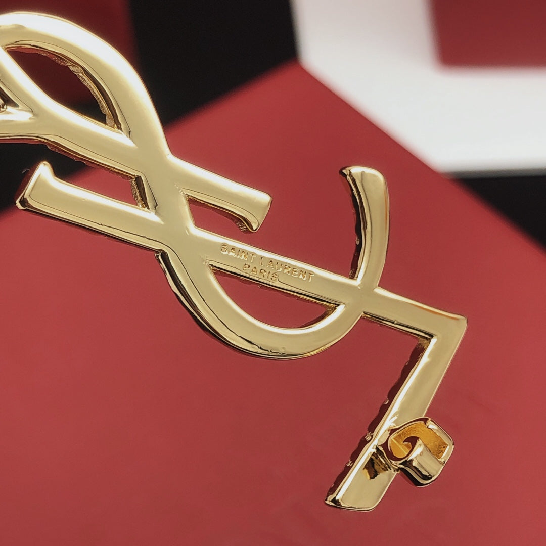 18K YSL Gold Brooch