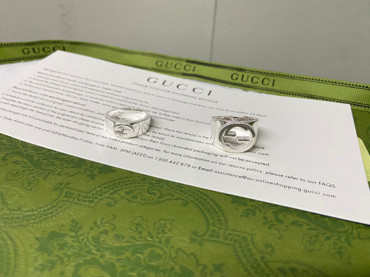 Double Gucci Interlocking Gucci Wide Ring