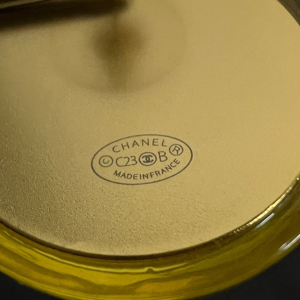 18K Vintage  Chanel Yellow Crystal Earrings
