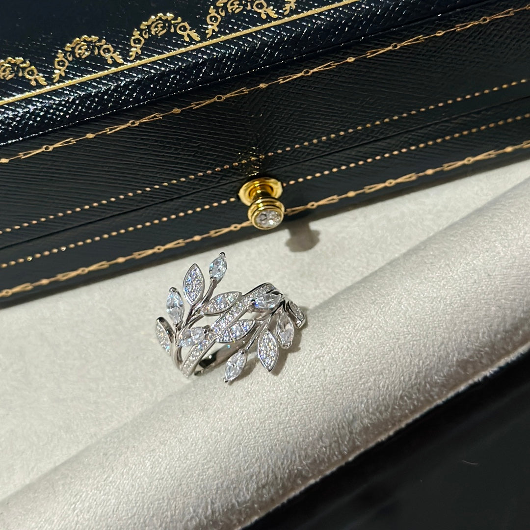 18K Tiffany Victoria Diamond Vine Bypass Ring
