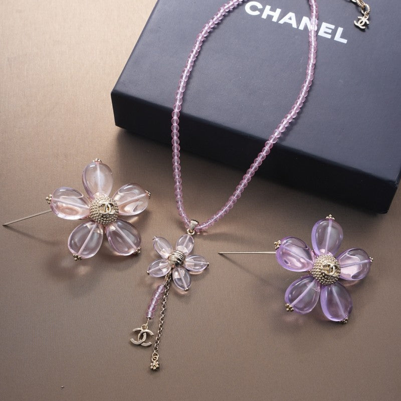 18K  Chanel Pink & Purple Brooch